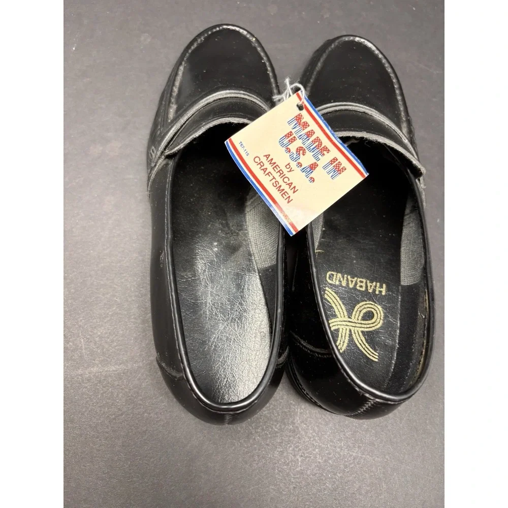 HABAND Men's Vintage Black Slip On Dress Shoes, Size 8.5D